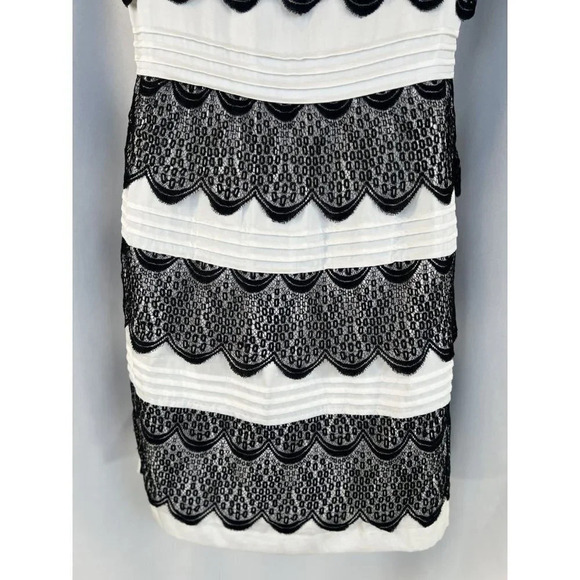 BCBGMaxAzria White Black Lorenna Lace Dress $268 - Picture 9 of 13